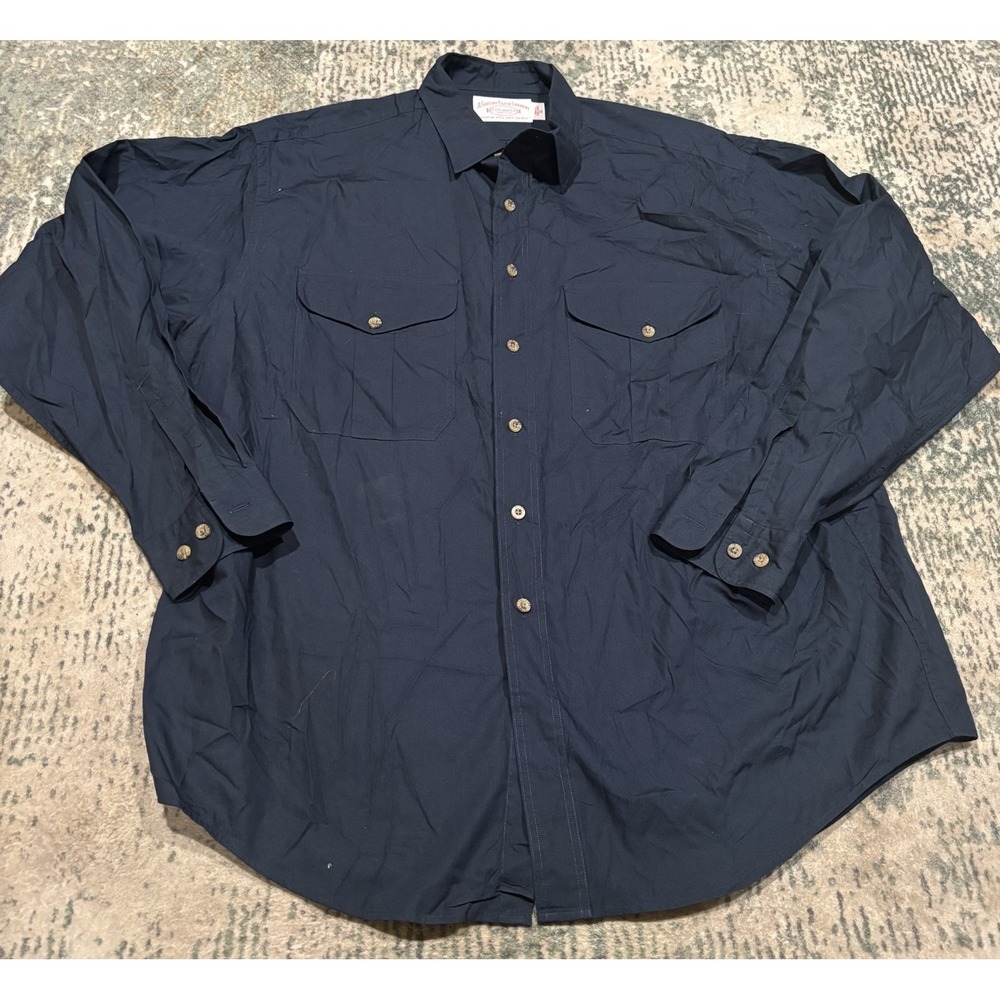 Vintage C.C. Filson Co. Seattle Shirt Men's XL Navy Blue Cotton Utility Work 90s